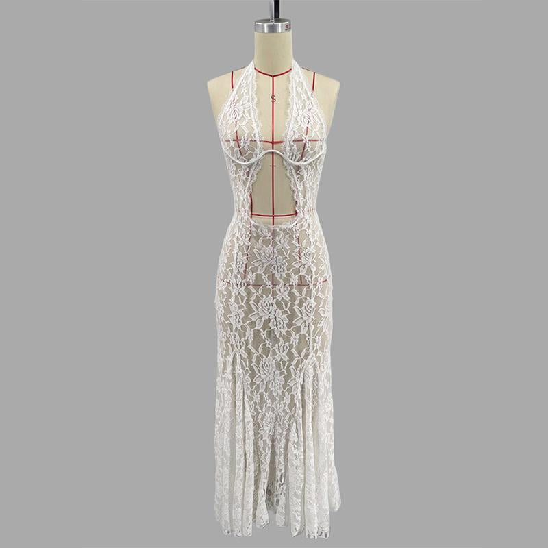 Verführerisches Neckholder-Spitzenkleid